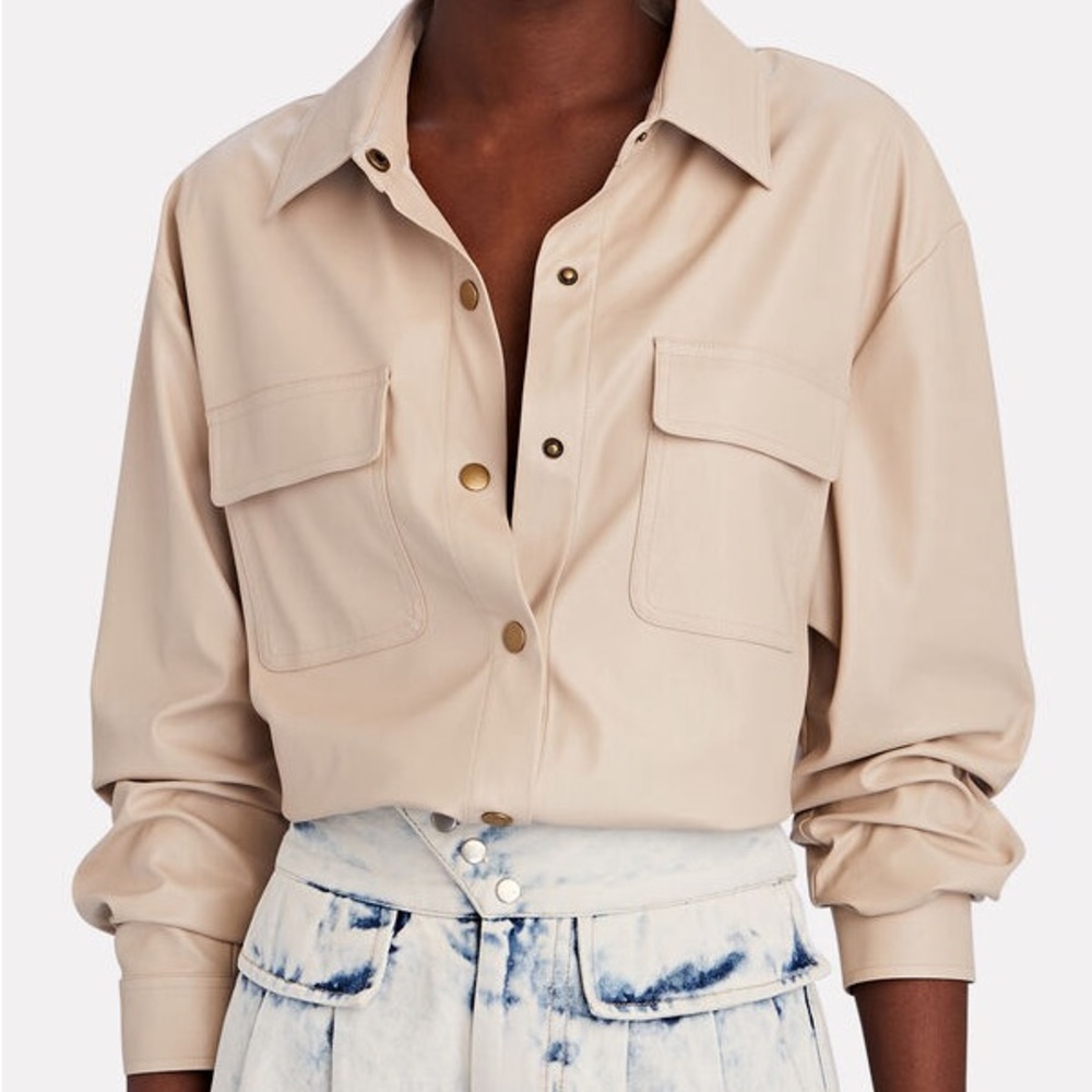 Intermix Joan Faux Leather Shirt